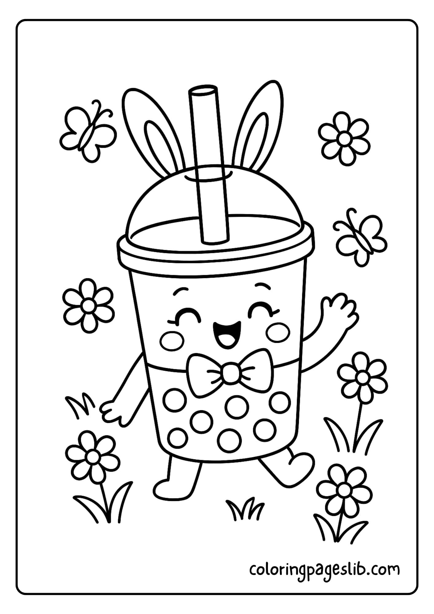 Bubble tea on a swing in the park