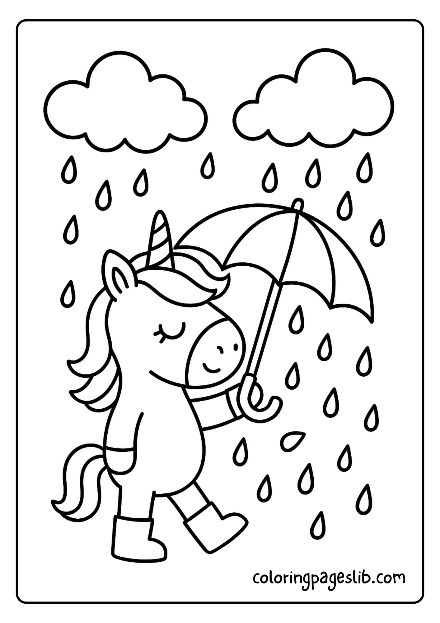 Easy Unicorn Coloring Pages for Rainy Days