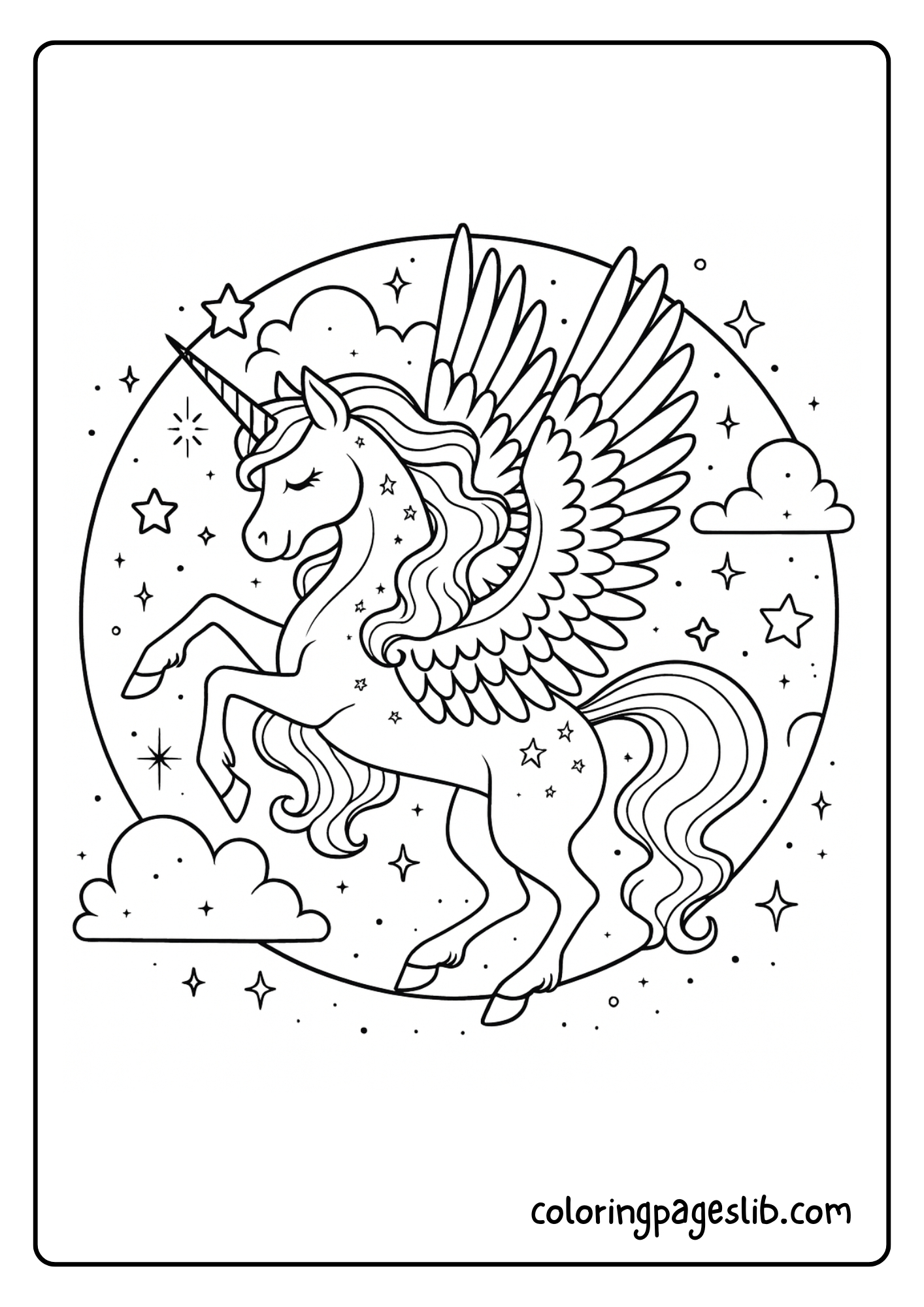 Magical Unicorn Coloring Pages