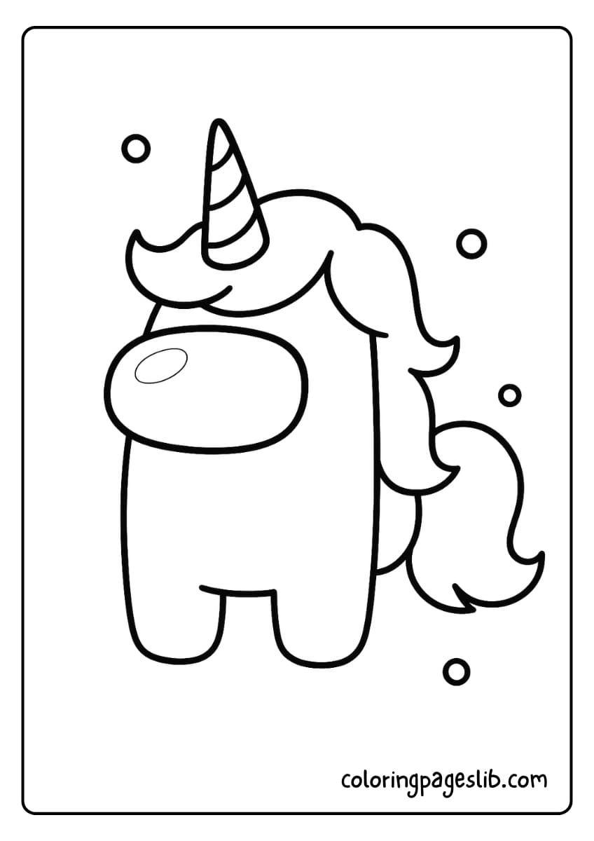 Pastel Bean Style – Unicorn Among Us Coloring Pages