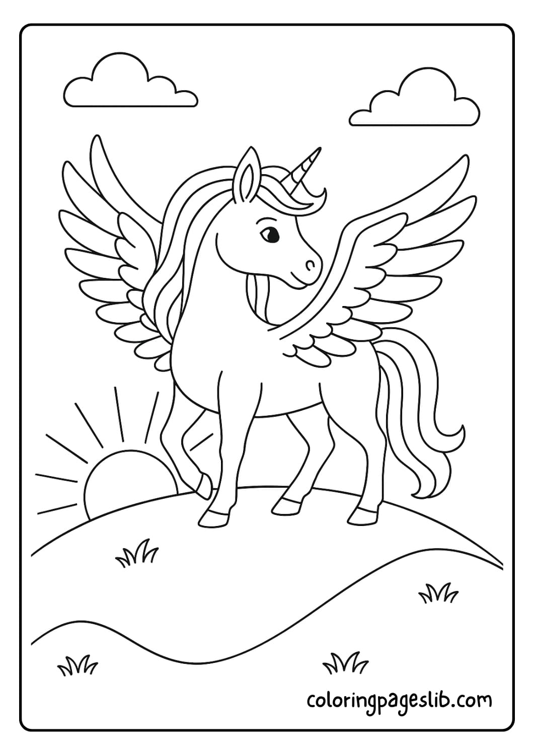 Pegasus Unicorn at Sunrise