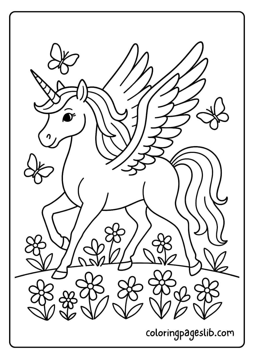 Pegasus Unicorn in a Sunny Meadow