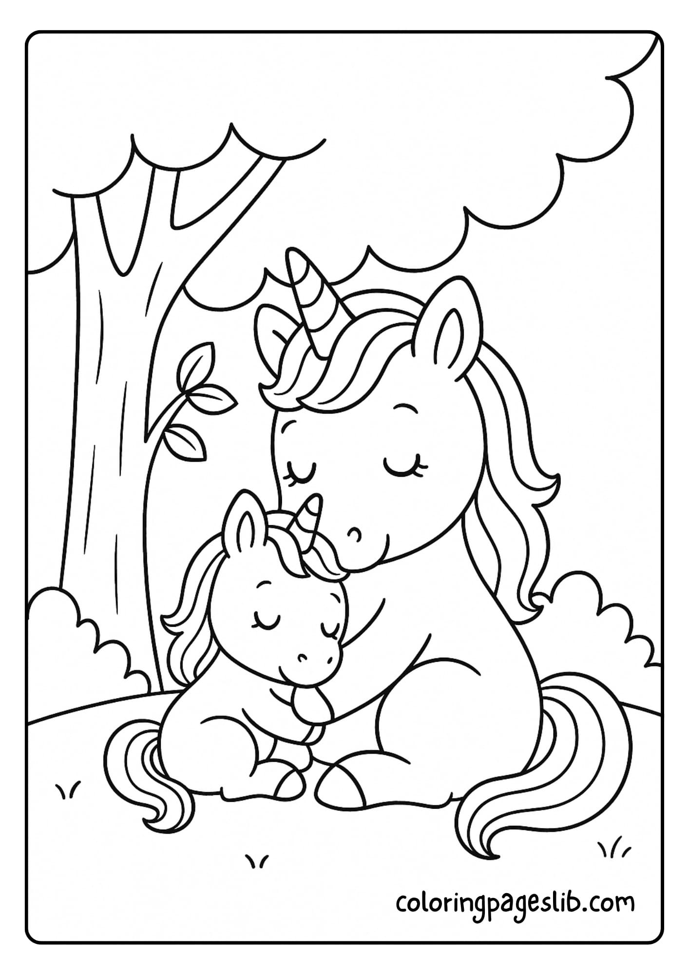 Printable Baby Unicorn Coloring Pages – Mom and Baby Snuggles