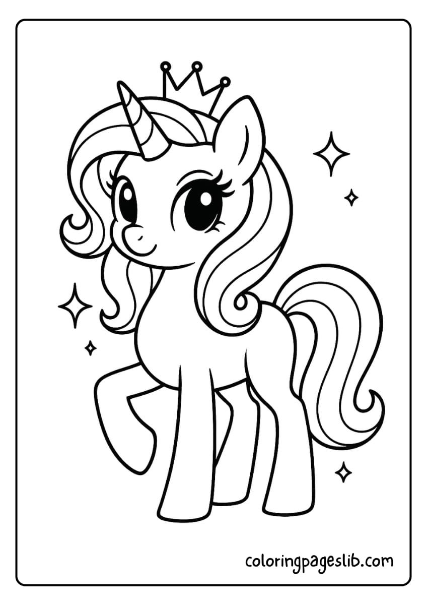 Royal Stance – Unicorn My Little Pony Coloring Pages