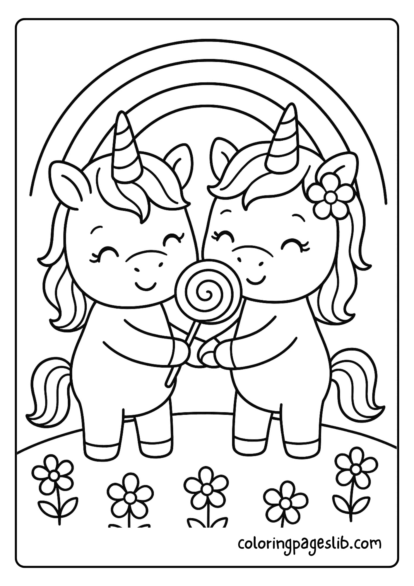 Sister Baby Unicorn Coloring Pages – Best Friends Forever