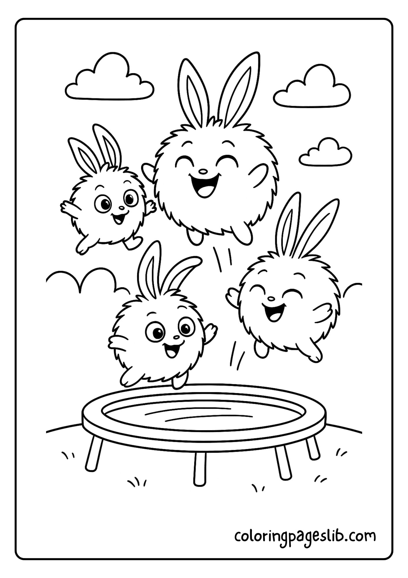 Sunny Bunnies jumping on a trampoline