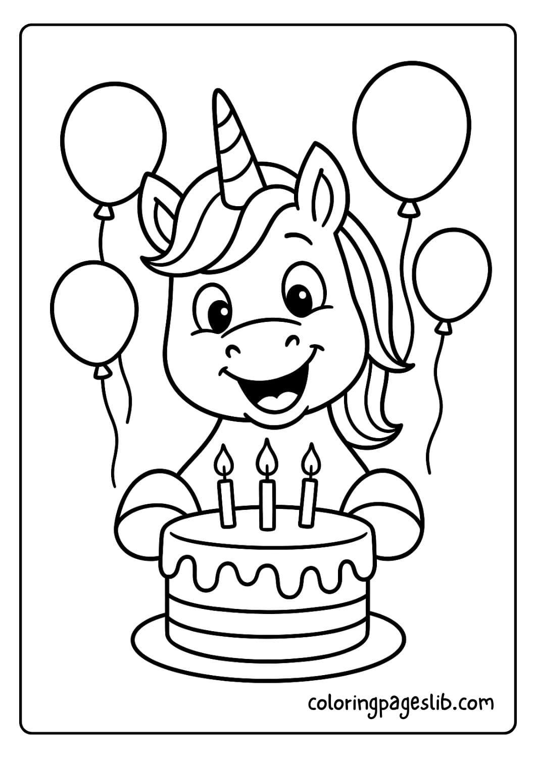 Unicorn Blowing Out Birthday Candles