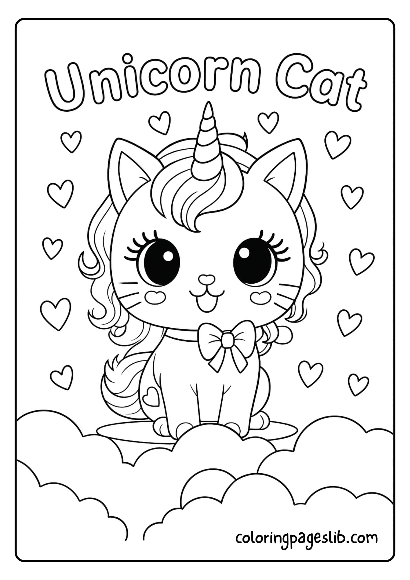 Unicorn Cat Coloring Pages (3)