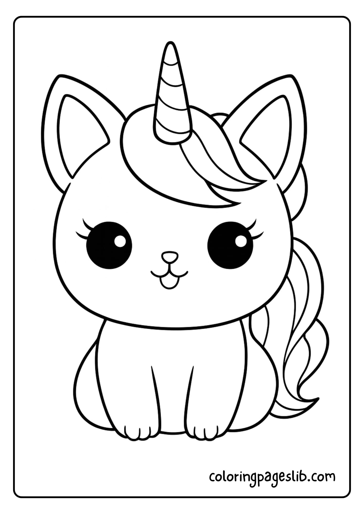 Unicorn Cat Coloring Pages