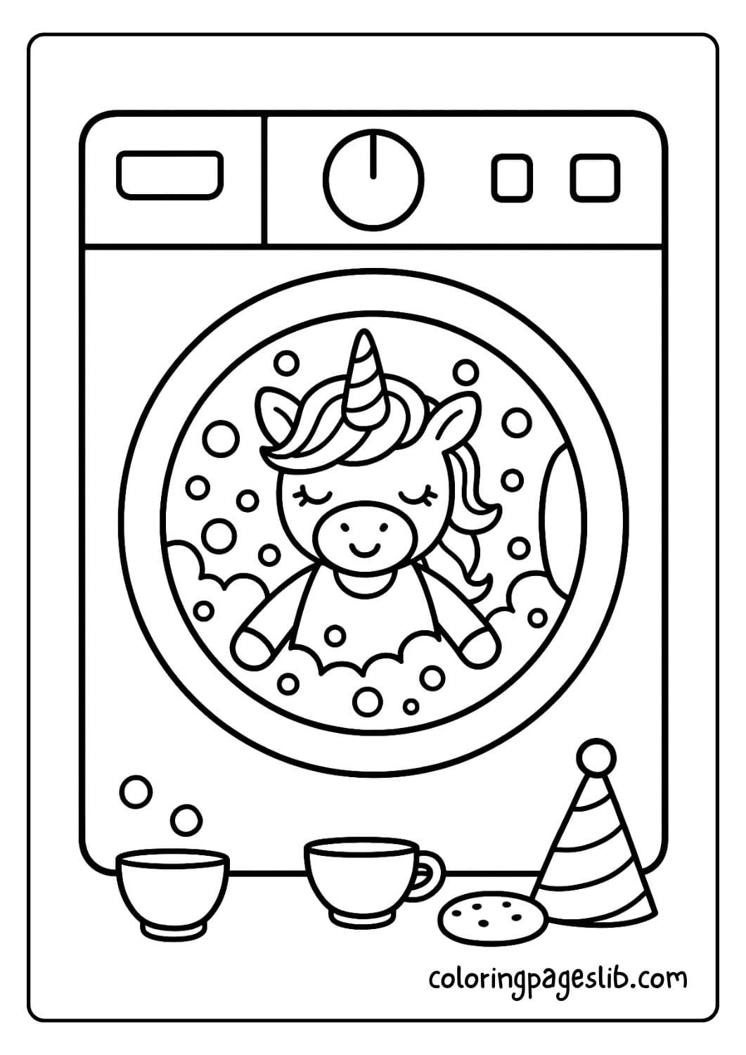 Unicorn Doll in a Washing Machine