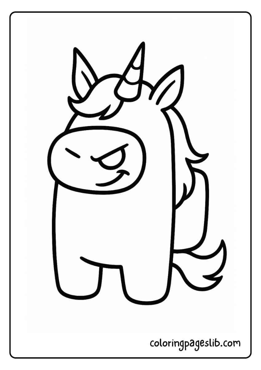 Unicorn Impostor Alert – Unicorn Among Us Coloring Pages
