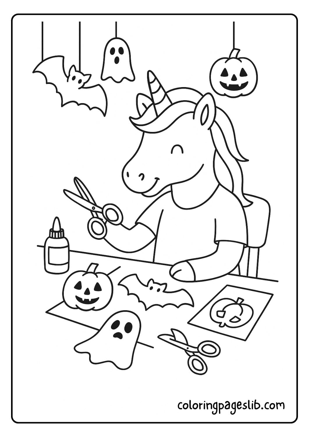 Unicorn Making Halloween Crafts