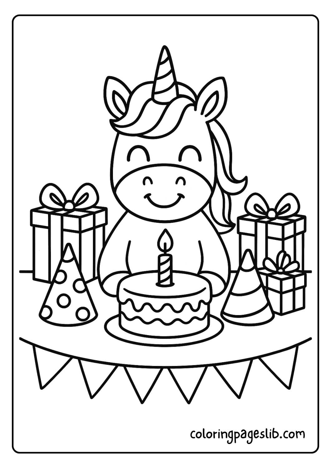 Unicorn at a Birthday Party Table