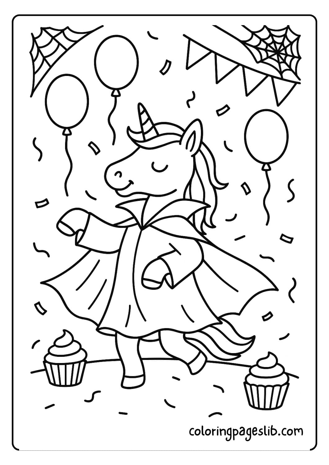 Unicorn at a Halloween Party