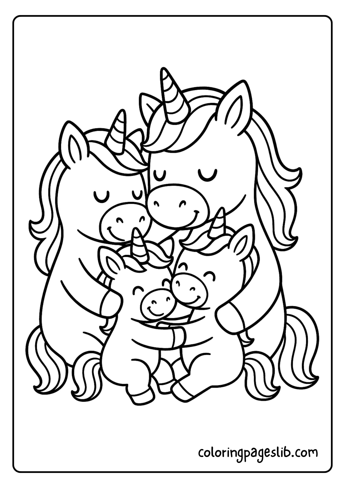 Unicorn kids giving their parents a big hug