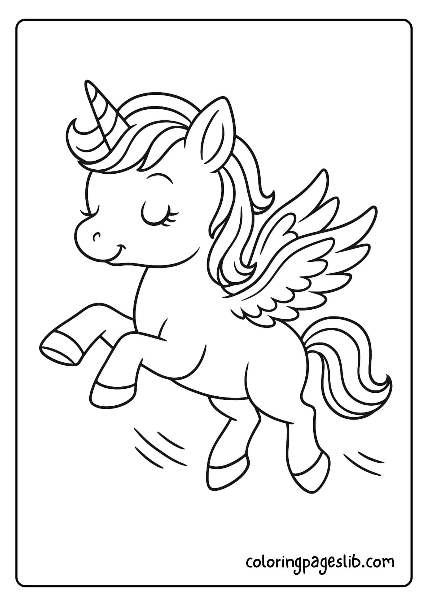 Unicorn with tiny wings learning to fly