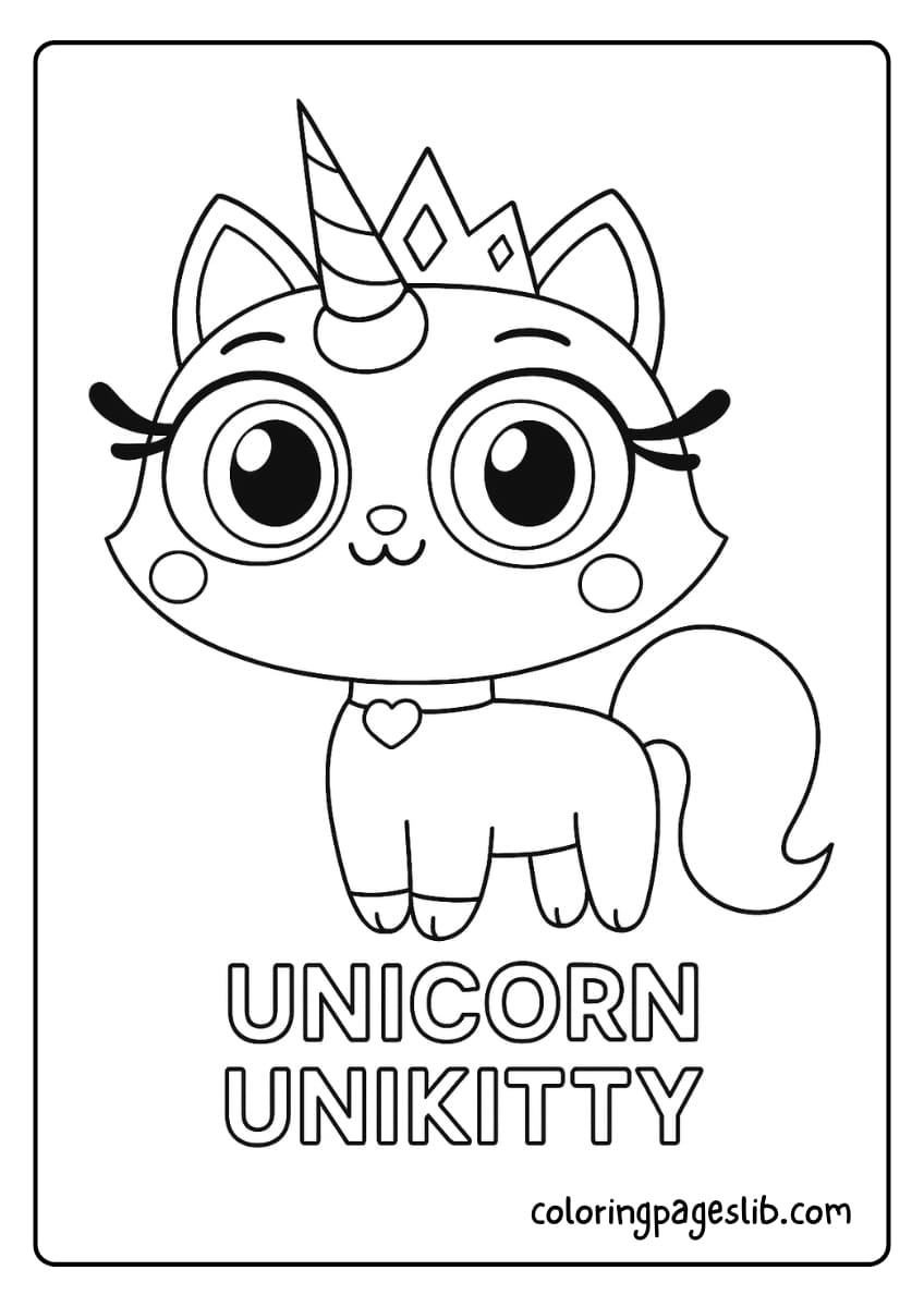 unicorn cat unikitty coloring pages