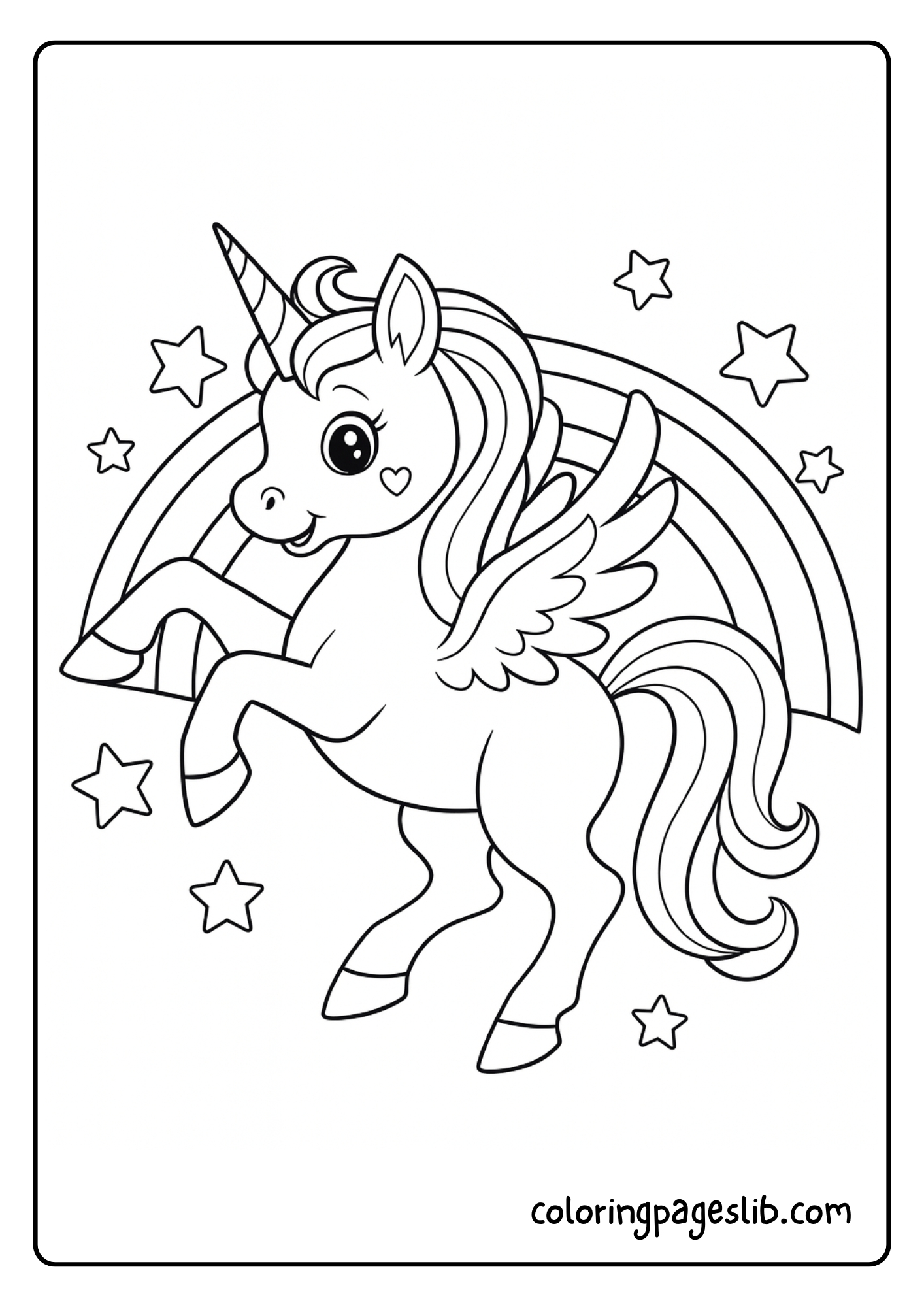 unicorn color pages printable