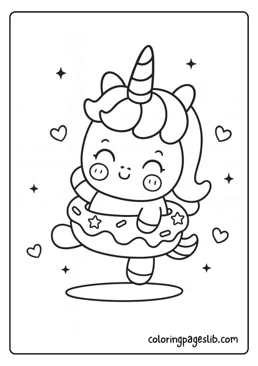 unicorn doughnut coloring pages (2)