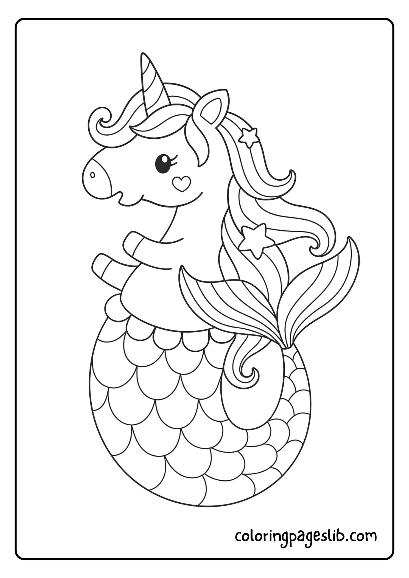 unicorn mermaid coloring pages (2)