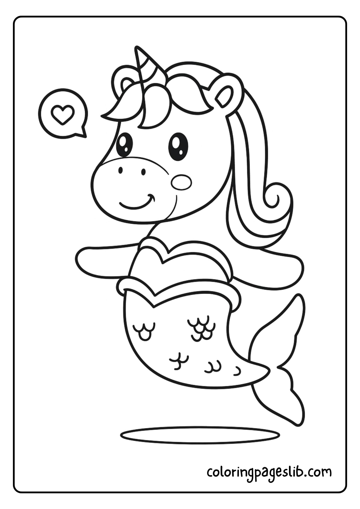 unicorn mermaid coloring pages