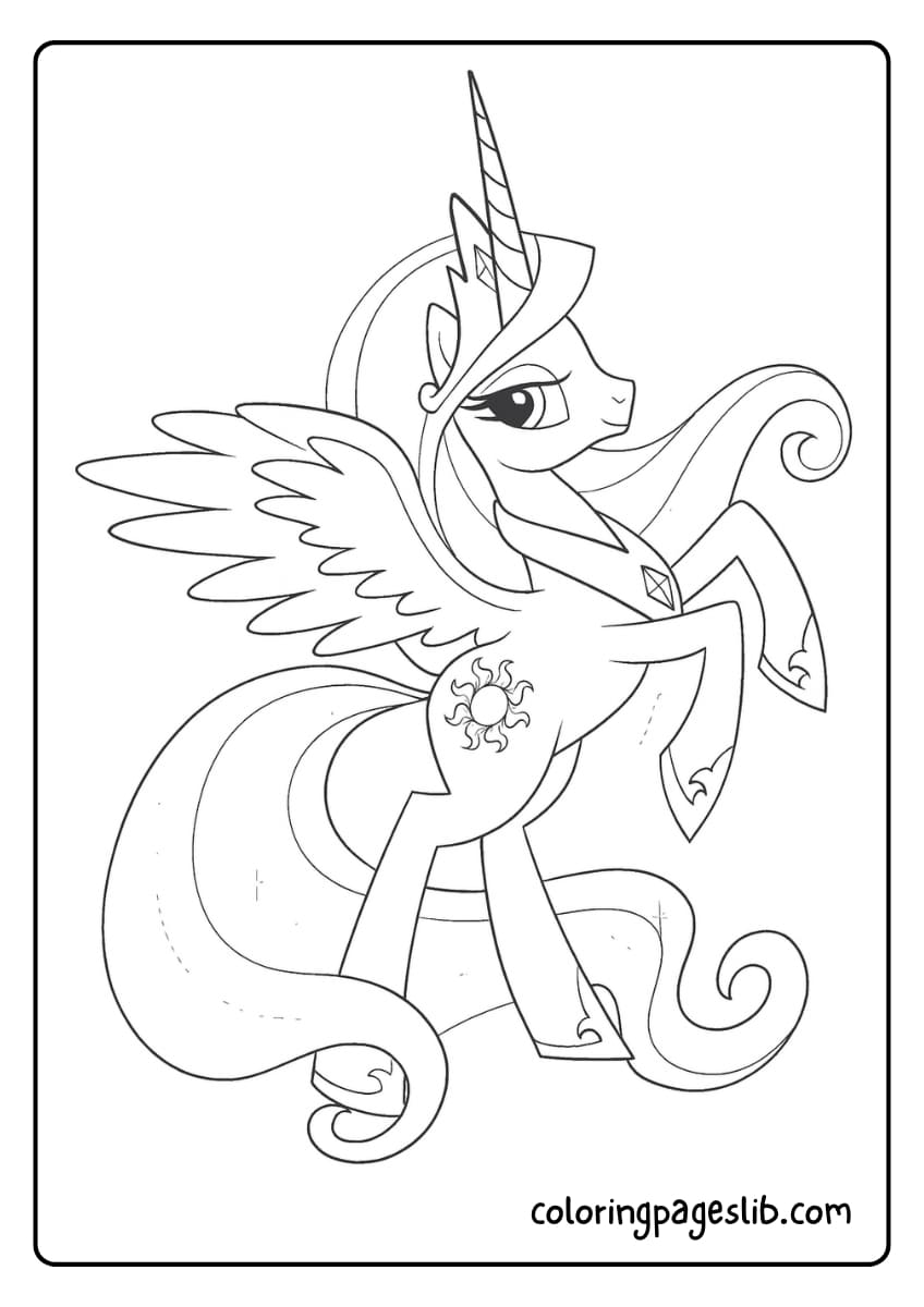 unicorn my little pony coloring pages