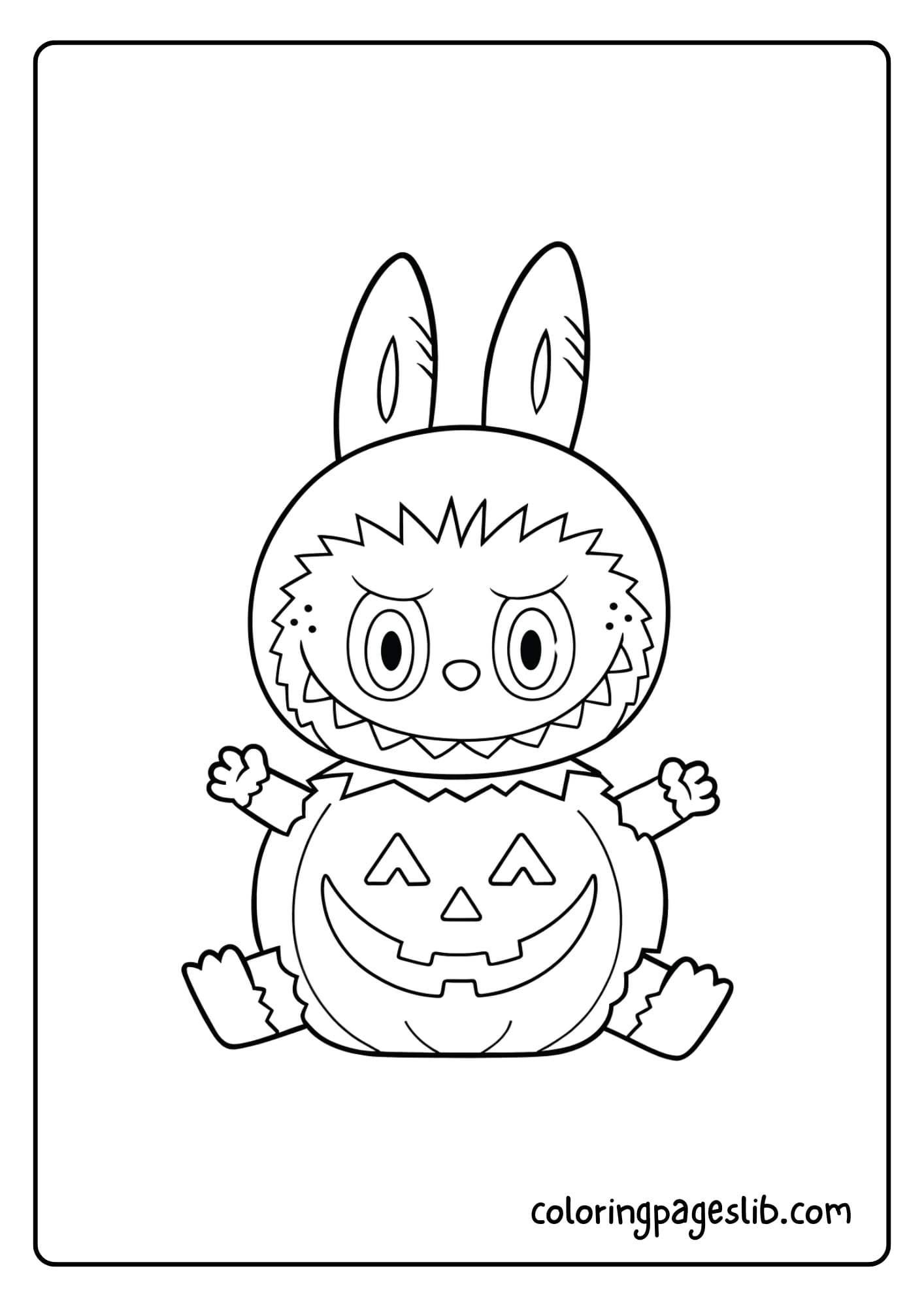 Labubu in a pumpkin carriage heading to a fairytale castle